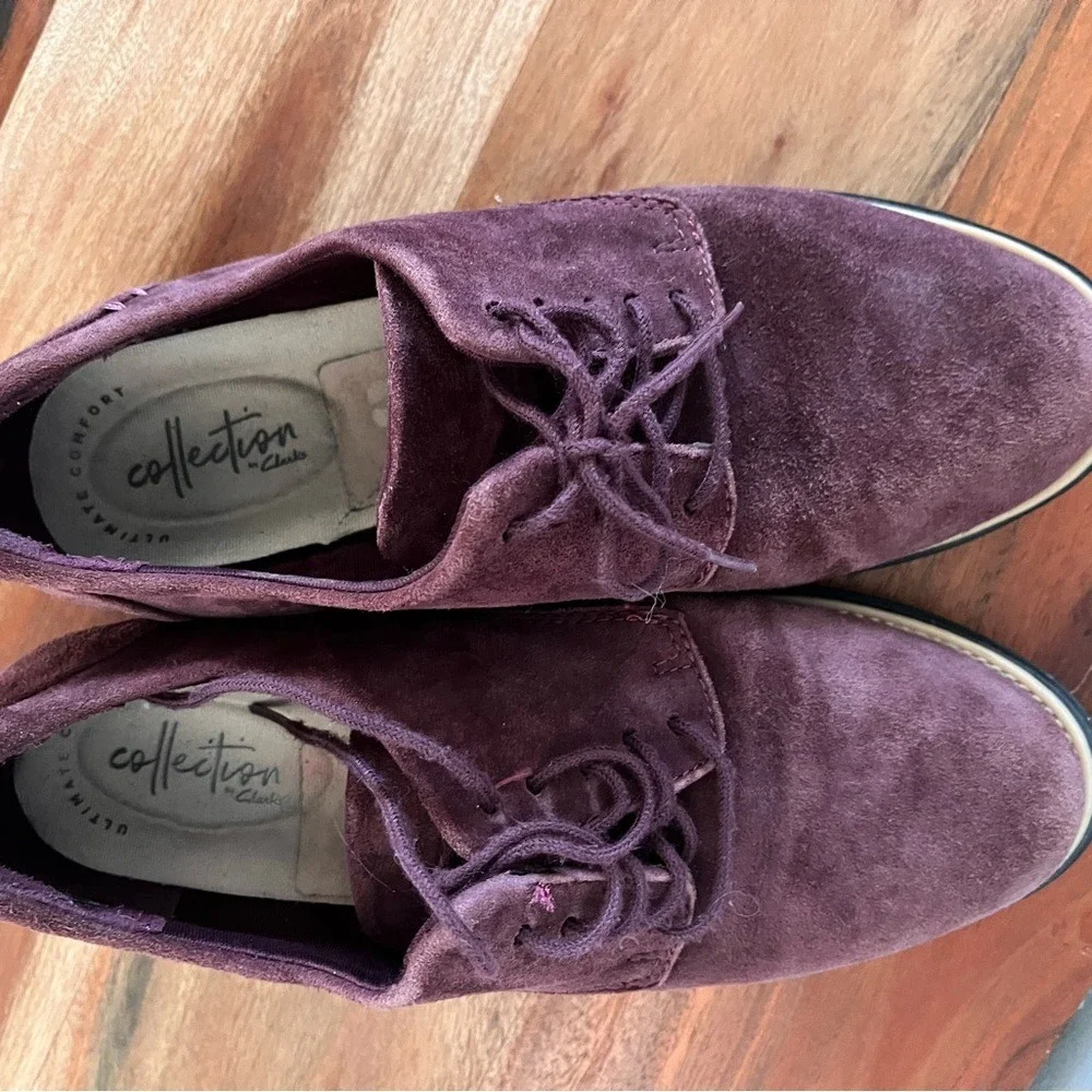 Clarks Women's Sharon Noel Oxford in‎ Burgundy Suede